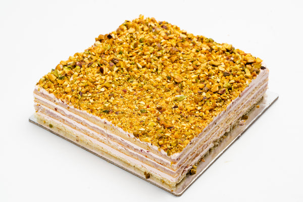 PISTACHIO AND RASPBERRY  JACONDE CAKE