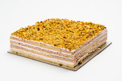 PISTACHIO AND RASPBERRY  JACONDE CAKE